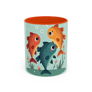 Colorful Fish Mugs - Vibrant Artwork Glossy Finish - Dipaliz - 11oz / Orange