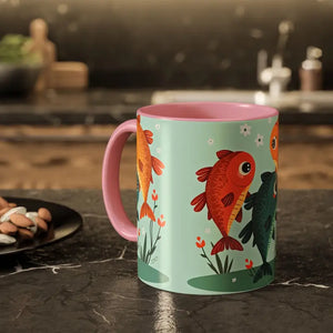 Colorful Fish Mugs - Vibrant Artwork Glossy Finish - Dipaliz
