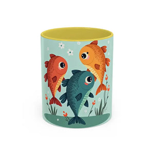 Colorful Fish Mugs - Vibrant Artwork Glossy Finish - Dipaliz - 11oz / Yellow