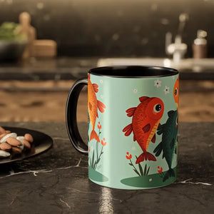 Colorful Fish Mugs - Vibrant Artwork Glossy Finish - Dipaliz - 11oz / Black