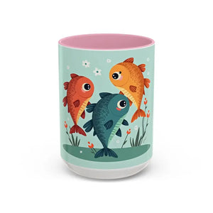 Colorful Fish Mugs - Vibrant Artwork Glossy Finish - Dipaliz - 15oz / Pink