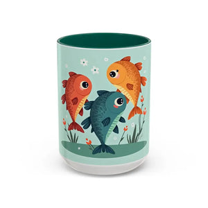 Colorful Fish Mugs - Vibrant Artwork Glossy Finish - Dipaliz - 15oz / Green