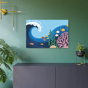 Vintage Fishes Swimming Metal Art Sign - Ocean Decor - Dipaliz - Novelty Signs