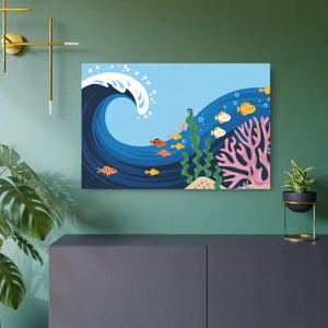 Vintage Fishes Swimming Metal Art Sign - Ocean Decor - Dipaliz - 36″ x 24″ (horizontal) / 0.12’’ - Novelty Signs