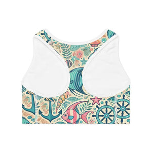 Fish-themed Sports Bra - Stylish Performance Activewear - Dipaliz - Bras