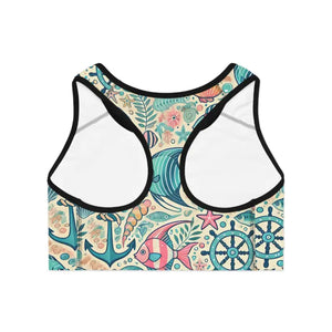 Fish-themed Sports Bra - Stylish Performance Activewear - Dipaliz - Bras
