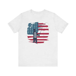 Line & Liberty Patriotic Fishing Tee - Cast Freedom in Style - T-shirts