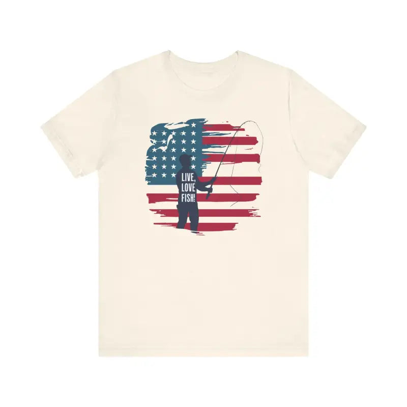 Patriotic Style: Line & Liberty Fishing Tee for 4th of July - T-shirt