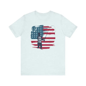 Line & Liberty Patriotic Fishing Tee - Cast Freedom in Style - T-shirts