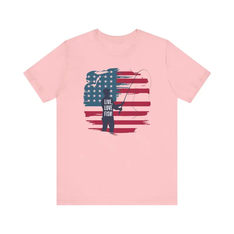 Patriotic Style: Line & Liberty Fishing Tee for 4th of July - T-shirt