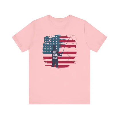 Patriotic Style: Line & Liberty Fishing Tee for 4th of July - T-shirt