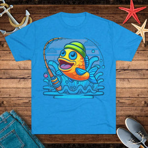 Fishing Fun Unisex Tee Playful Fish Design - Dipaliz - s / Tri-blend Vintage Turquoise - T-shirts