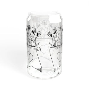 Floral Wildflower Sipper Glass - Bamboo Lid and Straw - Dipaliz - Tumblers