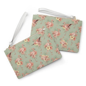 Flamingo Floral Clutch – Saffiano Faux Leather - Dipaliz - Bags