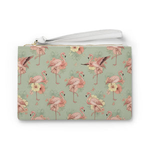 Flamingo Floral Clutch – Saffiano Faux Leather - Dipaliz - Bags