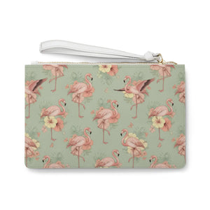 Flamingo Floral Clutch – Saffiano Faux Leather - Dipaliz - Bags