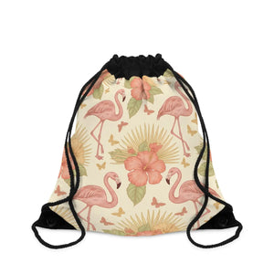 Flamingo Floral Drawstring Bag – Beach Tote - Dipaliz - Backpacks