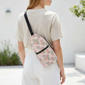 Flamingo Floral Sling Bag – Travel Crossbody - Dipaliz - Cross Body Bags