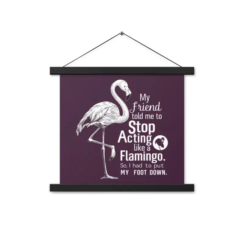 Unleash Creativity with our Funny Flamingo Hanger Poster - 14″×14″ Home Decor