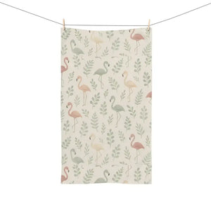 Premium Flamingo Hand Towel - Tropical Kitchen Decor - Dipaliz - White Base / 28’’ × 16’’ - Towels