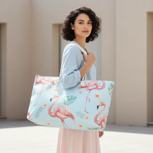 Flamingo Paradise Weekender – Tropical Beach Tote - Dipaliz - Bags