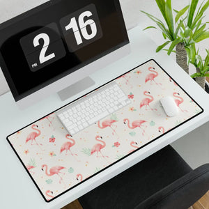 Flamingo Pattern Desk Mat, Tropical Pink Pad for Home Office & Gaming - Mouse Pads