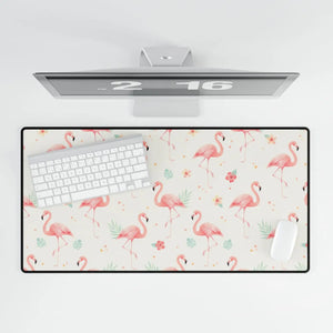 Flamingo Pattern Desk Mat, Tropical Pink Pad for Home Office & Gaming - Mouse Pads