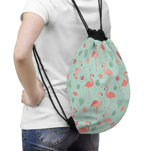 Flamingo Pattern Drawstring Bag – Summer Beach Tote - Dipaliz - Backpacks