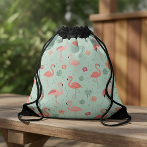 Flamingo Pattern Drawstring Bag – Summer Beach Tote - Dipaliz - Backpacks