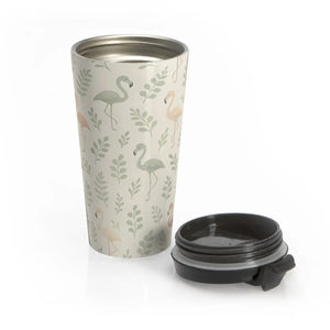 Premium Flamingo Steel Travel Mug - Pastel Design - Dipaliz - Tumblers