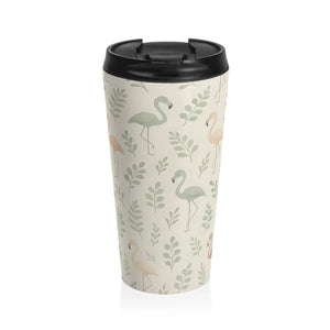 Premium Flamingo Steel Travel Mug - Pastel Design - Dipaliz - Tumblers