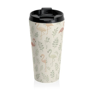 Premium Flamingo Steel Travel Mug - Pastel Design - Dipaliz - Tumblers