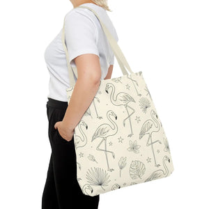 Flamingo Pattern Tote Bag – Floral Beach - Dipaliz - Bags
