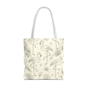 Flamingo Pattern Tote Bag – Floral Beach - Dipaliz - Bags