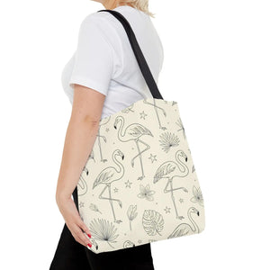 Flamingo Pattern Tote Bag – Floral Beach - Dipaliz - Bags
