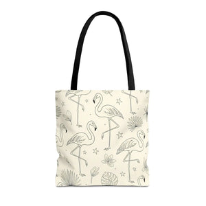 Flamingo Pattern Tote Bag – Floral Beach - Dipaliz - Bags