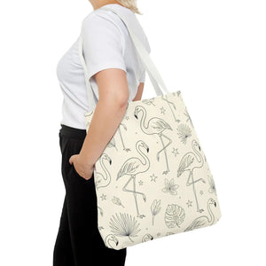 Flamingo Pattern Tote Bag – Floral Beach - Dipaliz - Bags