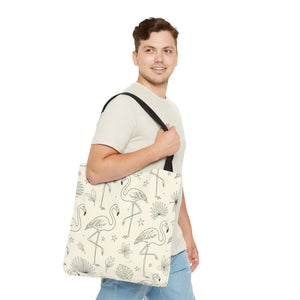 Flamingo Pattern Tote Bag – Floral Beach - Dipaliz - Bags