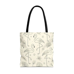 Flamingo Pattern Tote Bag – Floral Beach - Dipaliz - Bags