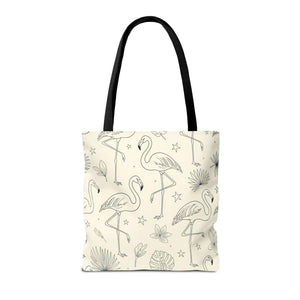 Flamingo Pattern Tote Bag – Floral Beach - Dipaliz - Bags