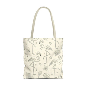 Flamingo Pattern Tote Bag – Floral Beach - Dipaliz - Bags