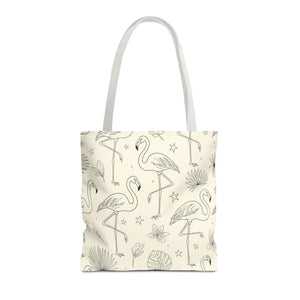 Flamingo Pattern Tote Bag – Floral Beach - Dipaliz - Bags