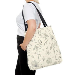 Flamingo Pattern Tote Bag – Floral Beach - Dipaliz - Bags