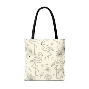 Flamingo Pattern Tote Bag – Floral Beach - Dipaliz - Bags