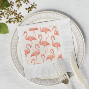 Premium Flamingo Print Cocktail Napkins for Summer Party Decor - Dipaliz - Paper