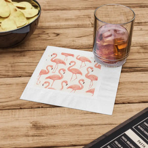 Premium Flamingo Print Cocktail Napkins for Summer Party Decor - Dipaliz - Paper