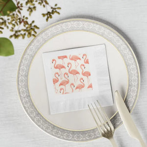Premium Flamingo Print Cocktail Napkins for Summer Party Decor - Dipaliz - Paper