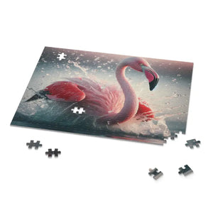 Flamingo Splashing Jigsaw Puzzle - Vibrant Art Challenge - Dipaliz - Puzzles