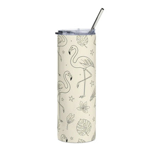 Flamingo Stainless Steel Tumbler – 20oz Slim - Dipaliz - Tumblers