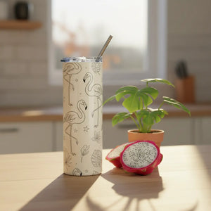 Flamingo Stainless Steel Tumbler – 20oz Slim - Dipaliz - Tumblers